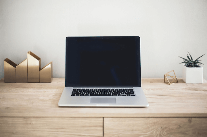 laptop on the table